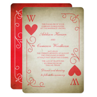 Vintage Ace of Hearts Wedding Invitation