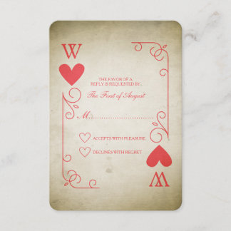 Vintage Ace of Hearts Wedding RSVP