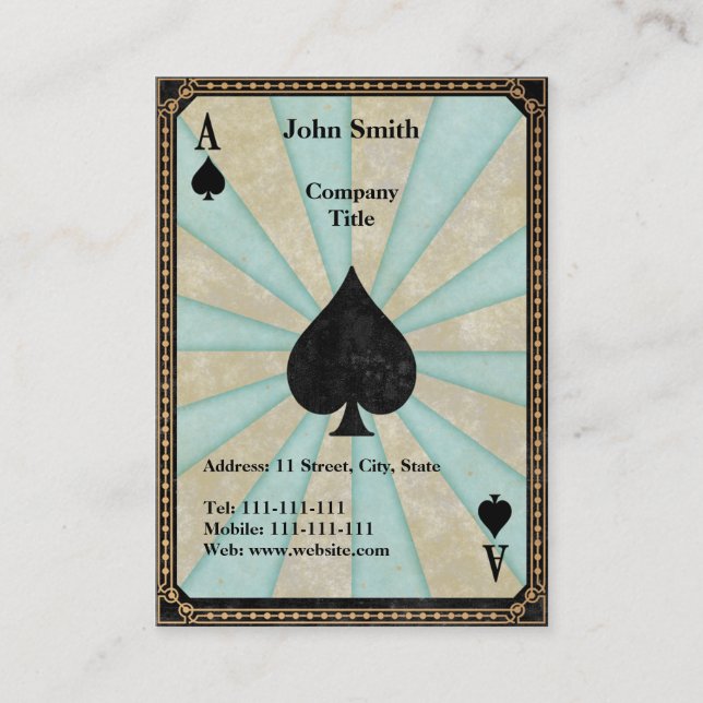 Vintage Ace of Spades Business Card (Front)