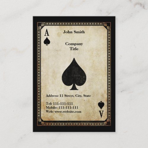 Vintage Ace of Spades Business Card Templates
