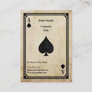 Vintage Ace of Spades Business Card