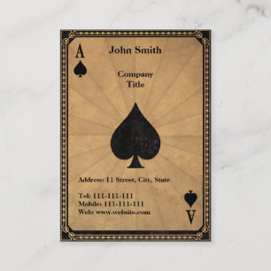 Vintage Ace of Spades Business Card