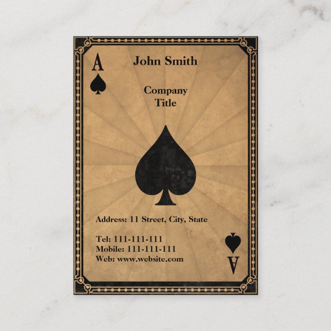 Vintage Ace of Spades Business Card (Front)