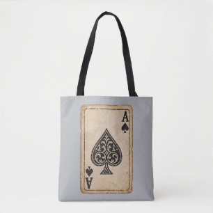 Vintage Ace Of Spades Playing Card Tote Bag