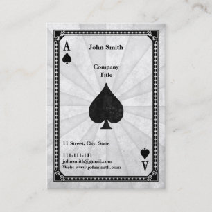 Vintage Ace of Spades White Business Card