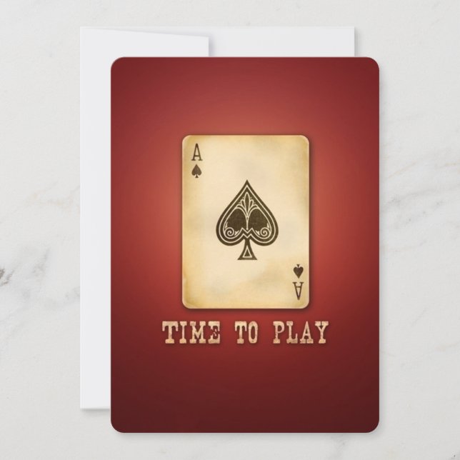 Vintage Ace Poker B’day Party or Tournament Invitation (Front)