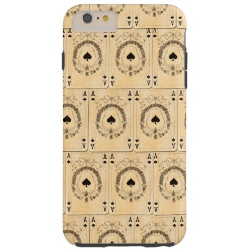 Vintage Ace Spades Playing Cards Collage Tough iPhone 6 Plus Case