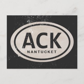 Vintage ACK Nantucket MA Beach Tag Postcard