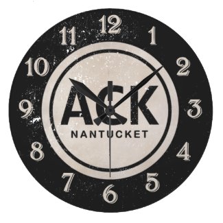 Vintage ACK Nantucket MA Beach Tag Wall Clock