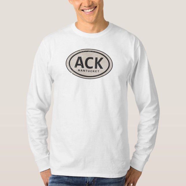 Vintage ACK Nantucket Massachusetts Beach Tag T-Shirt (Front)