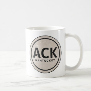Vintage ACK Nantucket Massachusetts MA Beach Tag Coffee Mug