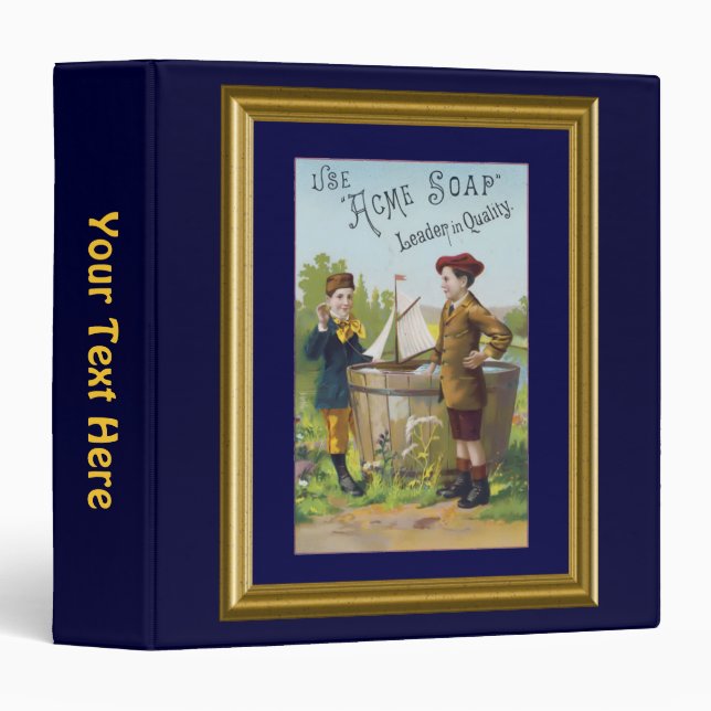 Vintage Acme Soap Ad Personalized 3 Ring Binder (Front/Spine)
