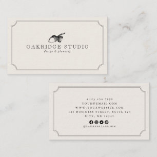 Vintage Acorn Premade Logo Business Card