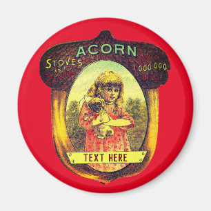 Vintage acorn stove advertisement red kitchen magnet
