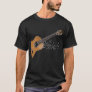 Vintage Acoustic Guitar Graphic Musical Notes T-Shirt