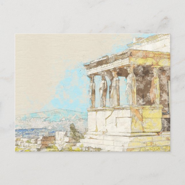 Vintage Acropolis Athens Greece Postcard – Ancient (Front)