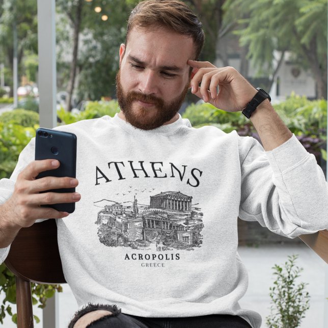 Vintage Acropolis of Athens Illustration Sweatshirt (Creator Uploaded)