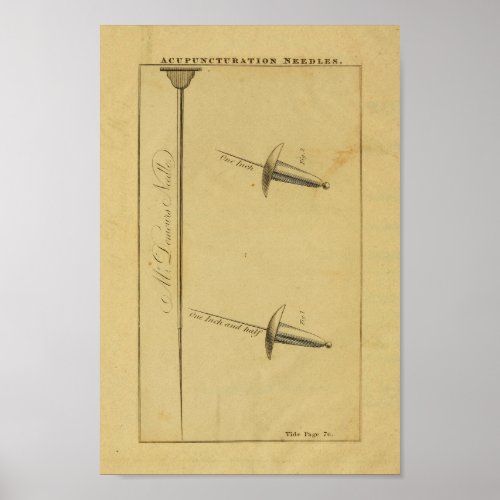 Vintage Acupuncture Needle Types Print