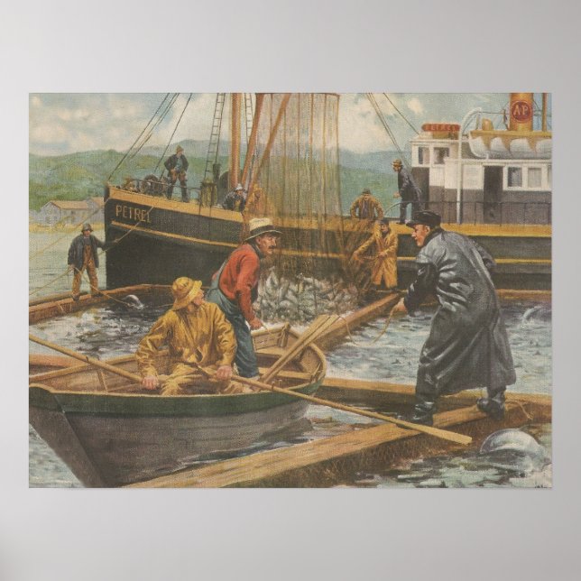 Vintage Ad art. A&P grocery store logo on boat Poster (Front)
