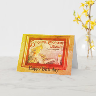 Vintage Ad Biscuits Chocolat Delacre Birthday Card