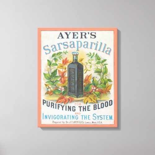 Vintage Ad For Ayers Sarsaparilla Canvas Print