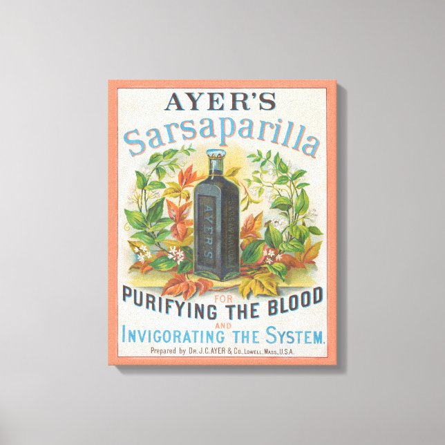 Vintage Ad For Ayer's Sarsaparilla. Canvas Print (Front)