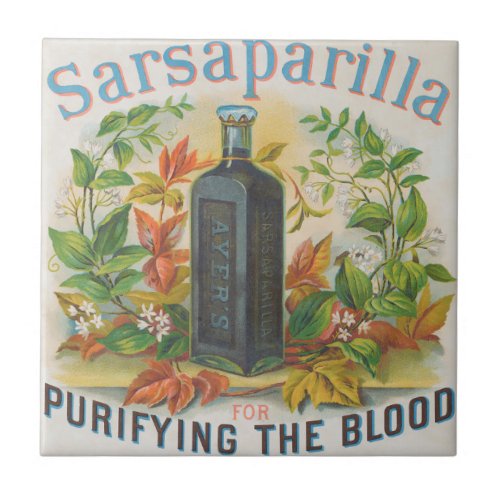 Vintage Ad For Ayers Sarsaparilla Ceramic Tile