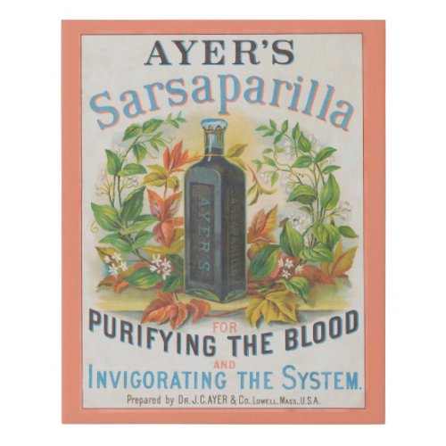 Vintage Ad For Ayers Sarsaparilla Faux Canvas Print