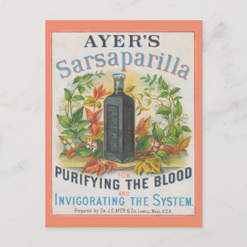 Vintage Ad For Ayers Sarsaparilla Postcard