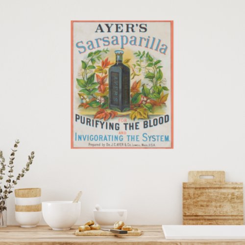 Vintage Ad For Ayers Sarsaparilla Poster
