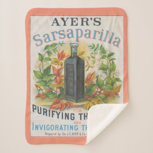 Vintage Ad For Ayers Sarsaparilla Sherpa Blanket
