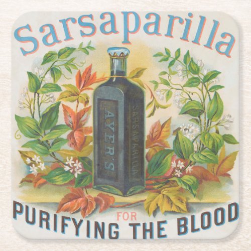 Vintage Ad For Ayers Sarsaparilla Square Paper Coaster