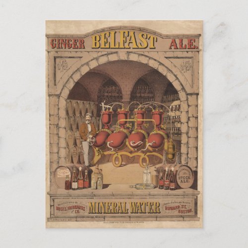 Vintage Ad For Belfast Ginger Ale Postcard
