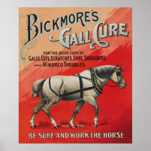 Vintage Ad For Bickmore's Gall Cure For Horses. Poster