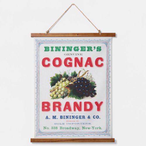 Vintage Ad For Biningers Cognac Brandy Hanging Tapestry