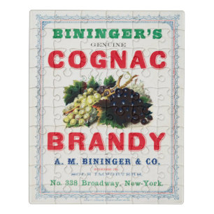 Vintage Ad For Bininger's Cognac Brandy. Jigsaw Puzzle