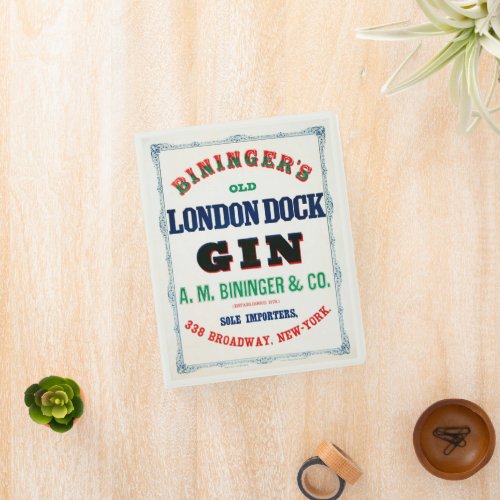 Vintage Ad For Biningers Old London Dock Gin Mini Binder