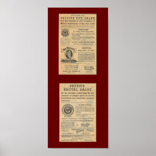 Vintage Ad for Dr Petit's Salve Poster