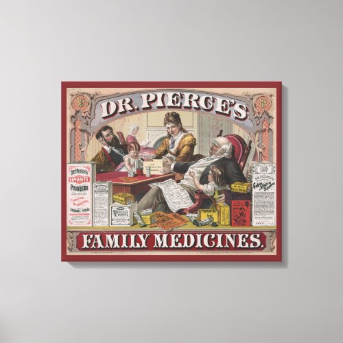 Vintage Ad For Dr Pierces Family Medicines Canvas Print
