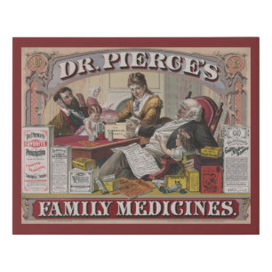 Vintage Ad For Dr. Pierces Family Medicines. Faux Canvas Print
