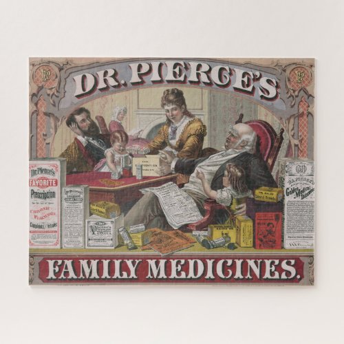 Vintage Ad For Dr Pierces Family Medicines Jigsaw Puzzle