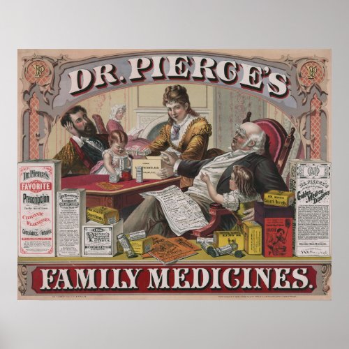 Vintage Ad For Dr Pierces Family Medicines Poster