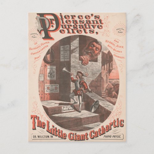 Vintage Ad For Dr Pierces Purgative Pellets Postcard