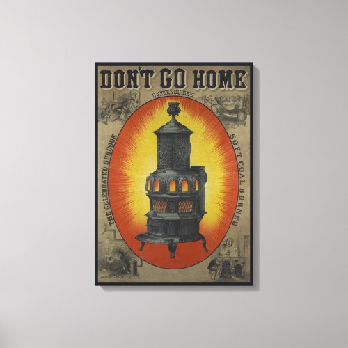 Vintage Ad For Dubuque Soft Coal Burner Canvas Print