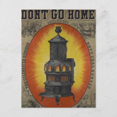 Vintage Ad For Dubuque Soft Coal Burner Postcard