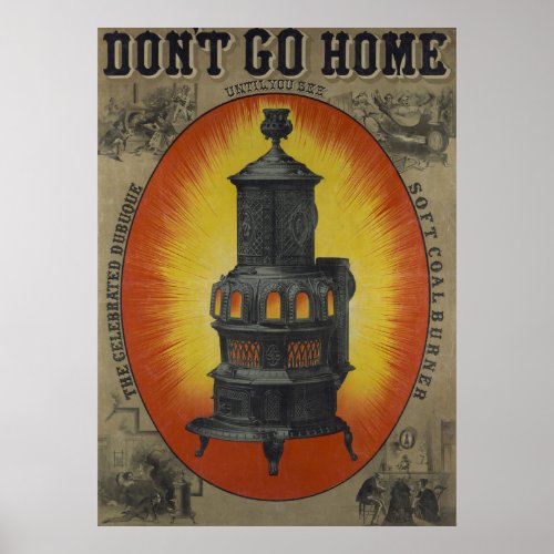 Vintage Ad For Dubuque Soft Coal Burner Poster