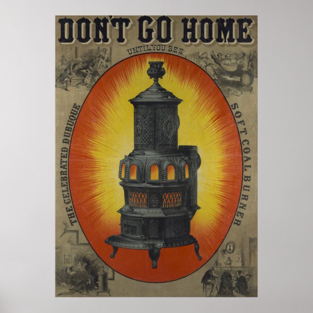 Vintage Ad For Dubuque Soft Coal Burner. Poster (Front)