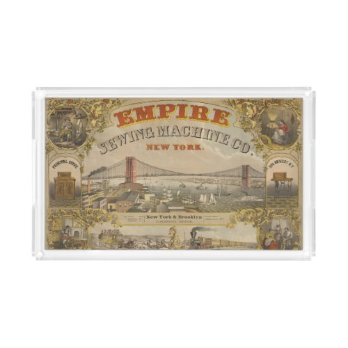 Vintage Ad For Empire Sewing Machine Co New York Acrylic Tray