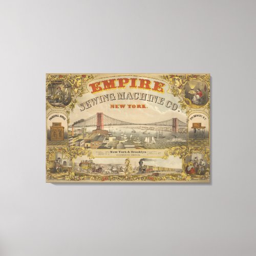 Vintage Ad For Empire Sewing Machine Co New York Canvas Print