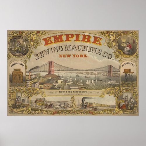 Vintage Ad For Empire Sewing Machine Co New York Poster